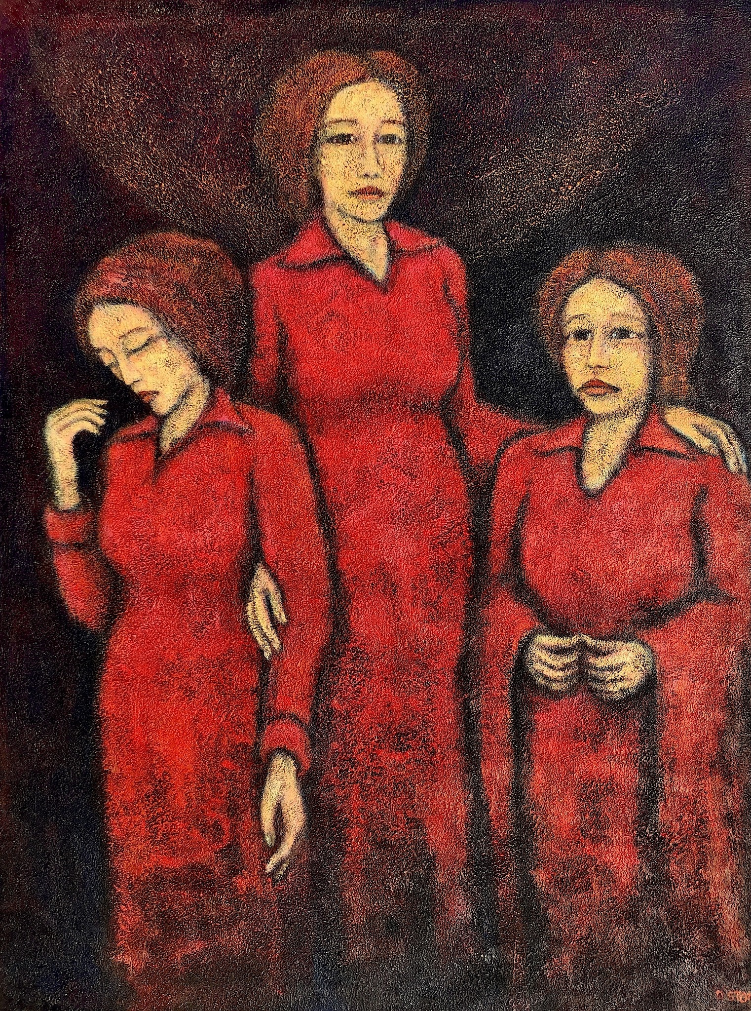 Three Women in Red