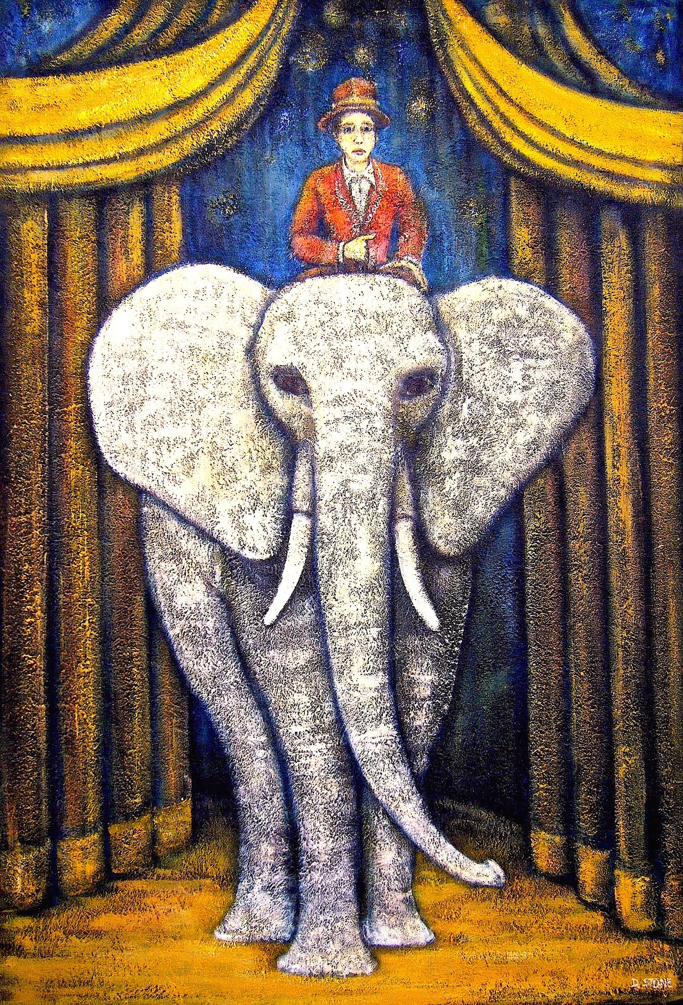 UPON THE HEAD OF AN ELEPHANT